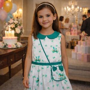 2 NWT Boutique Emma Elsa Petit Confection Pocket Bows Flor Girly 5 6 Dress Skirt